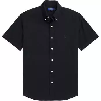Polo Ralph Lauren однотонная рубашка свободного кроя с коротким рукавом с вышивкой Pony, мужские рубашки черного цвета MNPOWOV1N820745-001 XS