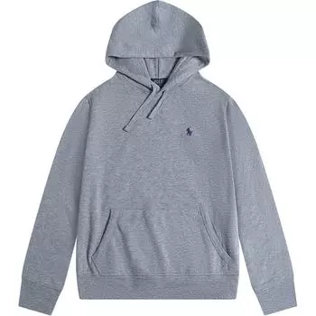 Polo Ralph Lauren Однотонная толстовка флис с капюшоном и вышивкой логотипа пони, с длинным рукавом, мужская, серая 710740622-004 XS