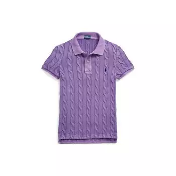 Polo Ralph Lauren однотонная трикотажная рубашка поло с коротким рукавом, женские топы, фиолетовый WMPOKNINB920120-500 XS