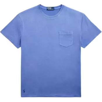Polo Ralph Lauren Однотонная винтажная футболка с карманом Мужские топы Синий 710977904-002 XL