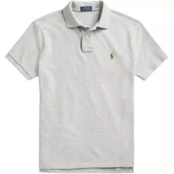 Polo Ralph Lauren однотонная вышитая рубашка поло с коротким рукавом с вышитым логотипом, мужская, серая MNPOKNI1N821126-020 XXL