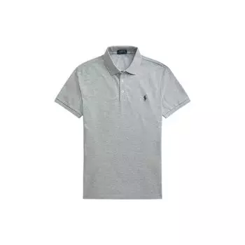 Polo Ralph Lauren Однотонное поло с вышивкой логотипа, пуловер с коротким рукавом, мужские топы, серый MNPOKNI1N820213-050 XL