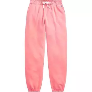Polo Ralph Lauren Однотонные брюки с логотипом пони, эластичным шнурком и манжетами, женские, низ, розовые 211935585-002 M