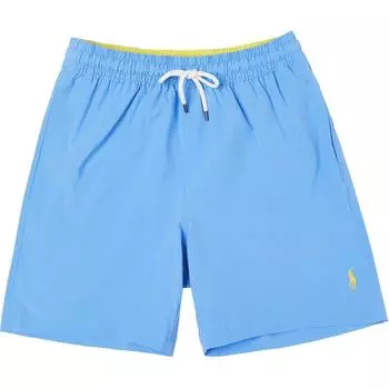 Polo Ralph Lauren однотонные пони с вышивкой, эластичный пояс, затягивающийся шнурком, повседневные шорты для мужчин, светло-голубые 710905989-001 S