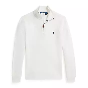 Polo Ralph Lauren однотонный маленький пони логотип воротник стойка молния до половины длинный рукав детские топы белый 323953023-003 M