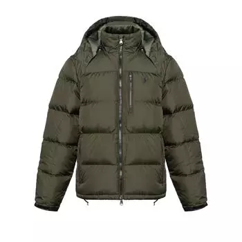 Polo Ralph Lauren однотонный пуховик с капюшоном на молнии с длинным рукавом, мужская верхняя одежда, зеленый цвет 710731826-014 XXL