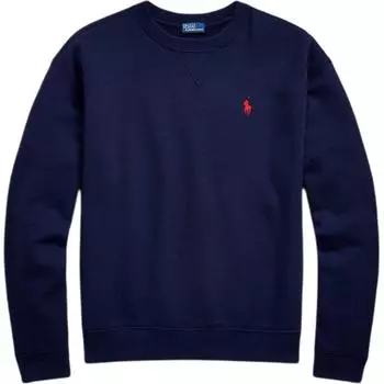 Polo Ralph Lauren Однотонный с вышивкой логотипа Свитшот с круглым вырезом и длинными рукавами Женский свитшот Темно-синий WMPOKNINFB20675-410 XL