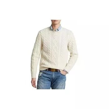 Polo Ralph Lauren однотонный свитер с круглым вырезом мужской свитер бежевый 710876857-001 M