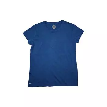 Polo Ralph Lauren однотонный свитер с вышитым логотипом и коротким рукавом, женская футболка темно-синего цвета 211663089-005 XS