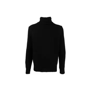 Polo Ralph Lauren Однотонный свитер с высоким воротником в рубчик с длинным рукавом из шерсти Мужской свитер Черный 710814395005POLO XXL