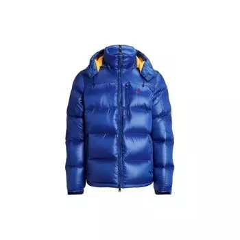 Polo Ralph Lauren однотонный вышитый логотип с капюшоном и длинными рукавами на молнии пуховик мужской верхняя одежда синий 710889904-003 L