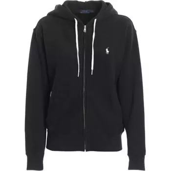 Polo Ralph Lauren однотонный вышитый логотип с капюшоном, длинный рукав, толстовка женская, черная 211757180-001 XS