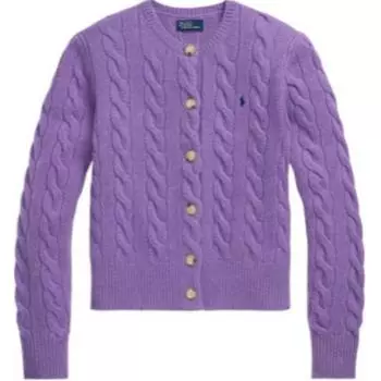 Polo Ralph Lauren однотонный вышитый логотип с длинным рукавом вязаный свитер женский свитер фиолетовый 211910443-013 XS