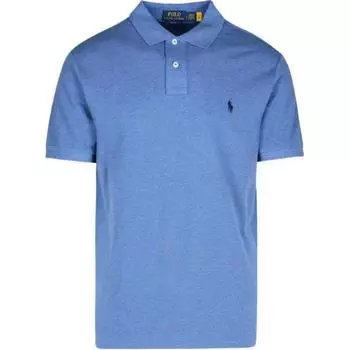 Polo Ralph Lauren Однотонный вышитый логотип с воротником-поло, прямой крой, рубашка поло с коротким рукавом, мужские топы, синий цвет 710536856-433 S