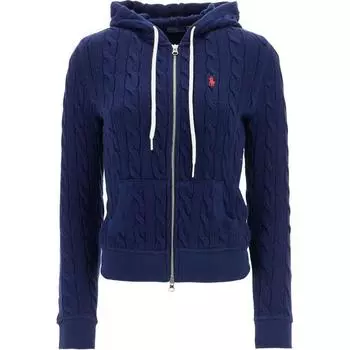 Polo Ralph Lauren однотонный вышитый логотип с капюшоном и длинными рукавами вязаный свитер женский свитер синий 211959124-001 L