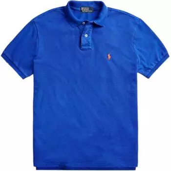 Polo Ralph Lauren однотонный вышитый логотип Slim Fit повседневная рубашка поло с коротким рукавом мужские топы синий 710670136-044 M