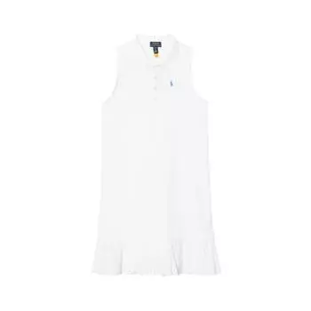 Polo Ralph Lauren Платье Сплошной Логотип Без Рукавов Миди Детские Платья Белый 313935432-001 XL