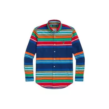 Polo Ralph Lauren Polo Bear Classic Fit Oxford Shirt With Striped Pointed Shirts Men Shirts Multicolor MNPOWOV16822-725 S