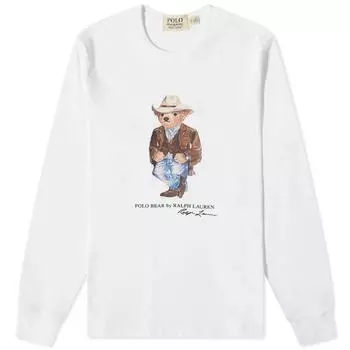 Polo Ralph Lauren Polo Bear Logo Printed Pullover Long Sleeve Hoody Men sweatshirt White 710858026-001 S