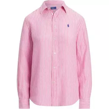 Polo Ralph Lauren Поло в полоску с длинным рукавом Женские рубашки Розовый 211970691-001 XS