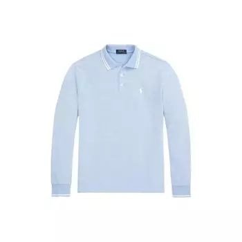 Polo Ralph Lauren Полосатый логотип вышитый Slim Fit длинный рукав поло рубашка мужские топы синий MNPOKNI16823461-400 XL