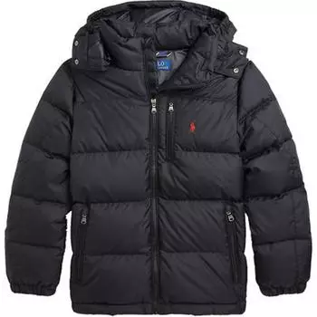 Polo Ralph Lauren пуховик детский с капюшоном на молнии с логотипом и длинным рукавом детские куртки черный 323940328-001 M