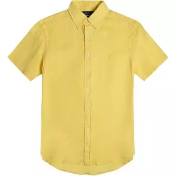 Polo Ralph Lauren Рубашка мужская изо льна с вышивкой логотипа Small Pony, с коротким рукавом 710803057-001 S