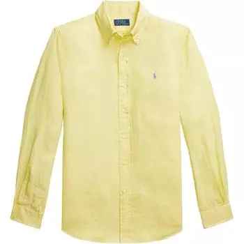 Polo Ralph Lauren Рубашка мужская однобортная с длинным рукавом и вышивкой логотипа, желтая 710968915-011 S
