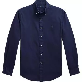 Polo Ralph Lauren Рубашка мужская с длинным рукавом на пуговицах, с вышивкой логотипа, темно-синяя 710937993-009 M