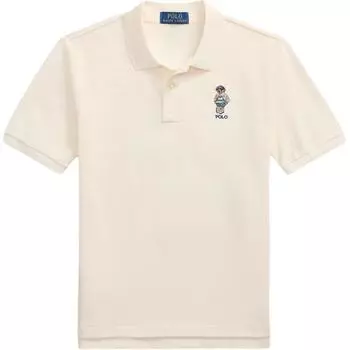 Polo Ralph Lauren Рубашка поло FW25 Хлопковая сетка Короткий рукав Бежевый Детские топы CWPOKNIY8021449-101 XL