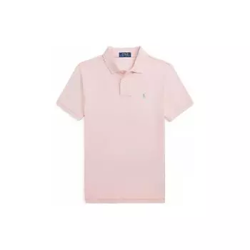 Polo Ralph Lauren рубашка поло однотонная с вышитым логотипом в виде маленького пони, детские топы с короткими рукавами, розовая 323703632-166 M