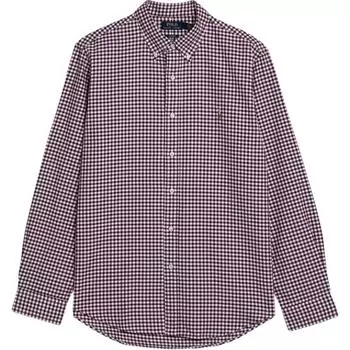 Polo Ralph Lauren Рубашка с длинным рукавом в клетку поло Мужские рубашки Бордовый 710853129-001 L