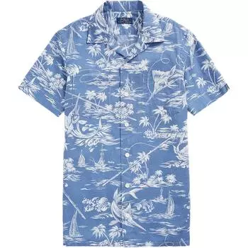 Polo Ralph Lauren Рубашка с коротким рукавом из льняной смеси с тропическим принтом и кубинским воротником Мужские рубашки 710802647-001 S