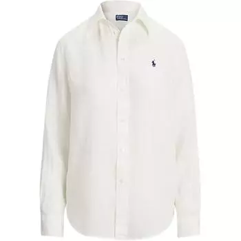 Polo Ralph Lauren Рубашка с пуговицами, воротником на пуговицах, длинным рукавом, женская, белая, WMPOSHTNDO20768100 L