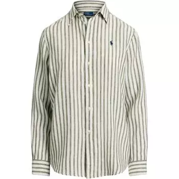 Polo Ralph Lauren Рубашка женская в полоску однобортная с длинным рукавом Deep-Sage 211970691-005 S