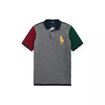 Polo Ralph Lauren Slim Fit Big Pony Color Block Рубашка поло с коротким рукавом Мужские топы Серый MNPOKNI1N821457-020 S
