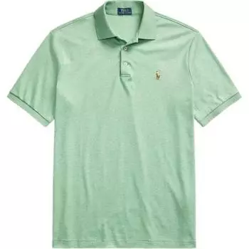 Polo Ralph Lauren Slim Fit Хлопковая однотонная рубашка поло с коротким рукавом Мужские топы Зеленый MNPOKNI1N821593-300 S