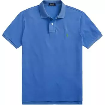 Polo Ralph Lauren Slim Fit Однотонная рубашка поло с коротким рукавом и вышитым логотипом Мужские топы синего цвета MNPOKNI1N821858-400 XXL