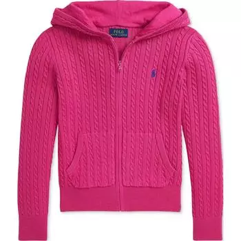 Polo Ralph Lauren Solid Cable Knit Zip-Up Hoodie Детские свитера Magenta 313916533-005 L