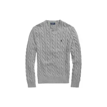 Polo Ralph Lauren Solid Comfortable Cable Knit Sweater Мужской свитер Серый 710775885-013 XL