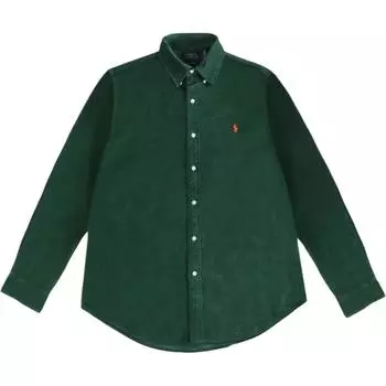 Polo Ralph Lauren Solid Длинный рукав рубашка на пуговицах Мужские рубашки Зеленый 710811684-032 S