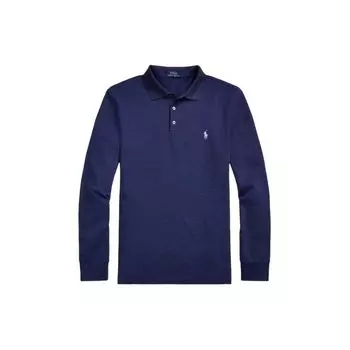 Polo Ralph Lauren Solid Logo Embroidered Slim Fit Polo Shirt Long Sleeve Мужские топы Deep-Blue MNPOKNI16821472-410 XS