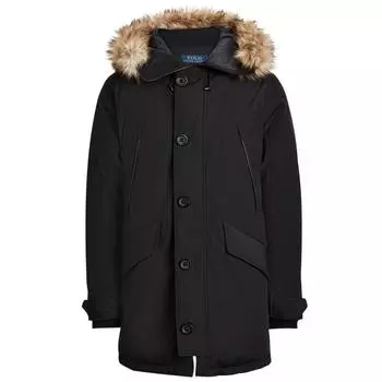 Polo Ralph Lauren Solid Logo Пуховик с капюшоном и длинными рукавами на молнии для мужчин, верхняя одежда, черный MNPOOTW16020340-001 S