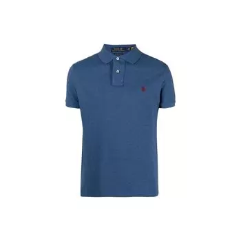 Polo Ralph Lauren Solid Logo Вышитый короткий рукав Поло Рубашка мужская темно-синяя 710680784-046 XS