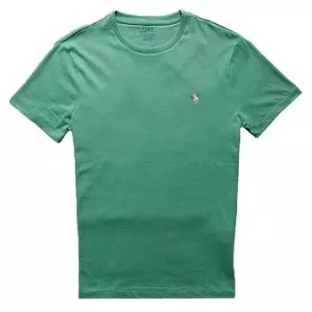 Polo Ralph Lauren Solid Logo Вышитый круглый вырез Повседневная футболка с коротким рукавом Мужские топы Зеленый 710671438-193 S