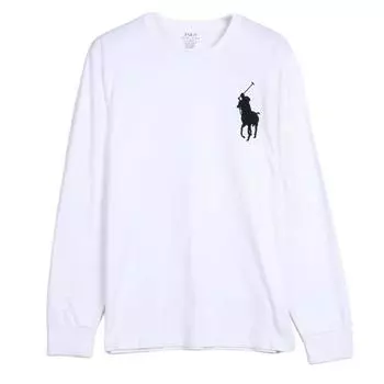 Polo Ralph Lauren Solid Logo Вышитый круглый вырез пуловер длинный рукав толстовка мужская толстовка белая 710766452-006 M