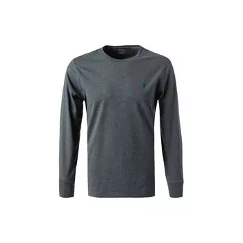 Polo Ralph Lauren Solid Logo Вышитый круглый вырез с длинным рукавом Футболка Мужская Топы Серый 710826193-016 XXL