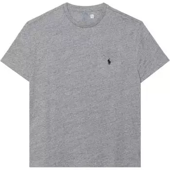 Polo Ralph Lauren Solid Logo Вышитый круглый вырез с коротким рукавом Футболка Мужская Топы Серый 710707095-006 XL