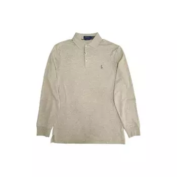Polo Ralph Lauren Solid Logo Вышитый Повседневный Длинный Рукав Поло Рубашка Мужская Топы Бежевый 710671784-030 L