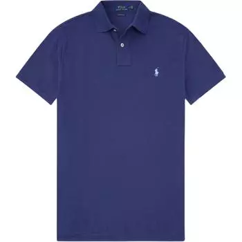 Polo Ralph Lauren Solid Ribbed Logo Вышитая рубашка поло с коротким рукавом Мужские топы Синий MNPOKNI1N820695-410 XS